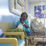 Connecting to community by phone.